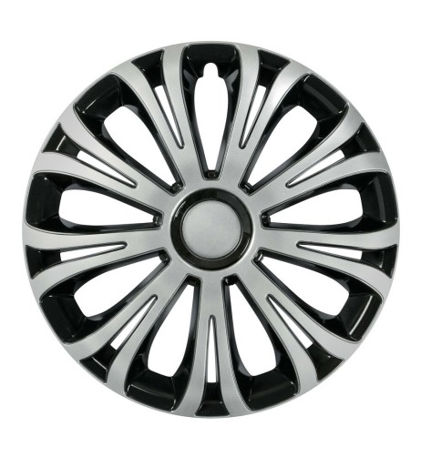 Set 4 copricerchi universali Avera Silver Black in ABS 14 