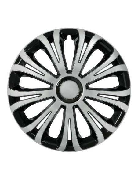 Set 4 copricerchi universali Avera Silver Black in ABS 14 