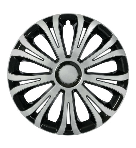 Set 4 copricerchi universali Avera Silver Black in ABS 15