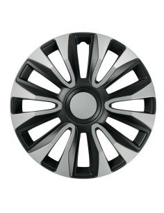 Set 4 copricerchi universali Avalone Silver Black in ABS 13 