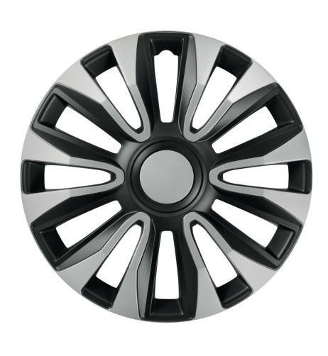 Set 4 copricerchi universali Avalone Silver Black in ABS 14