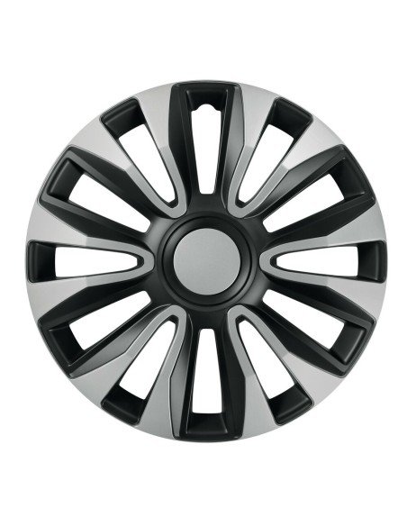 Set 4 copricerchi universali Avalone Silver Black in ABS 14 