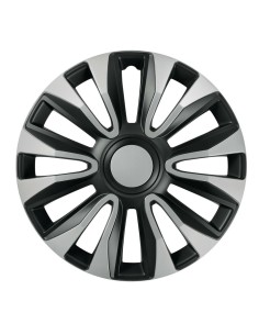 Set 4 copricerchi universali Avalone Silver Black in ABS 15 