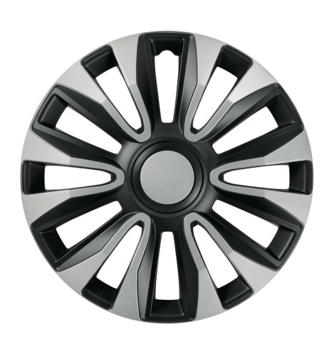 Set 4 copricerchi universali Avalone Silver Black in ABS 15
