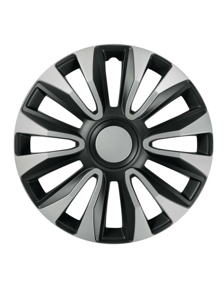 Set 4 copricerchi universali Avalone Silver Black in ABS 15 