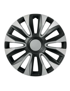Set 4 copricerchi universali Avalone Silver Black in ABS 16
