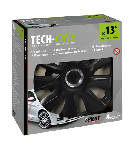 Set 4 copricerchi universali Stratos RC Black in ABS 13