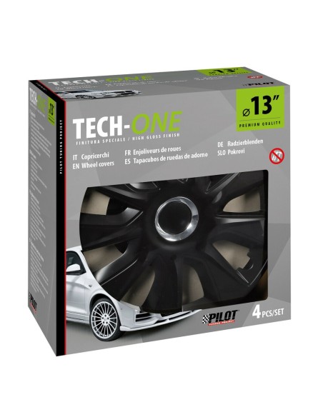 Set 4 copricerchi universali Stratos RC Black in ABS 13 