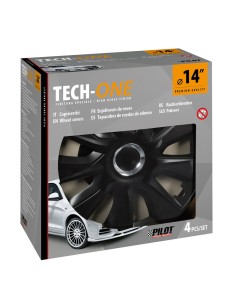 Set 4 copricerchi universali Stratos RC Black in ABS 14  2