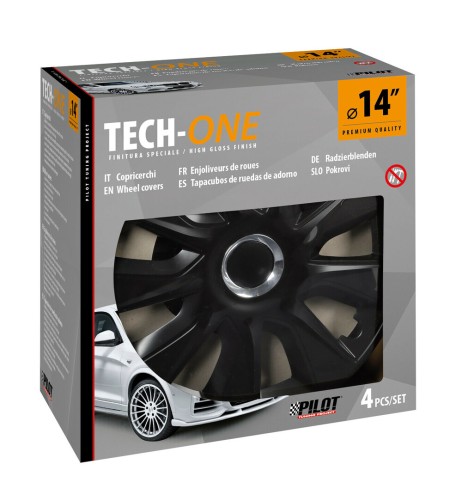 Set 4 copricerchi universali Stratos RC Black in ABS 14