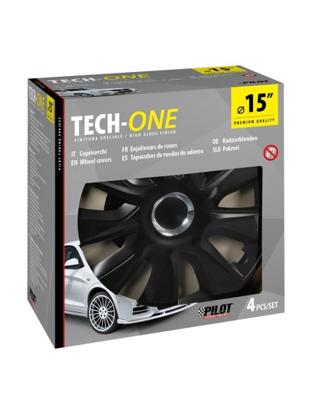 Set 4 copricerchi universali Stratos RC Black in ABS 15 