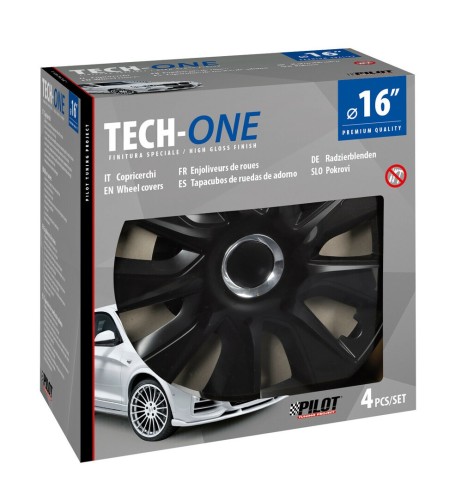 Set 4 copricerchi universali Stratos RC Black in ABS 16 