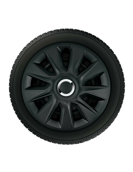 Set 4 copricerchi universali Stratos RC Black in ABS 16  Set 4 copricerchi universali Stratos RC Black in ABS 16