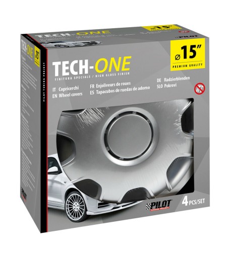 Set 4 copricerchi in ABS bombati furgoni camper colore grigio diametro 15