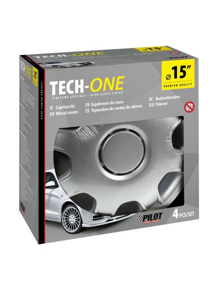 Set 4 copricerchi in ABS bombati furgoni camper colore grigio diametro 15 