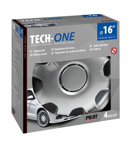 Set 4 copricerchi in ABS bombati furgoni camper colore grigio diametro 16