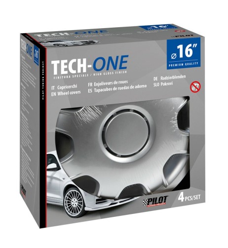 Set 4 copricerchi in ABS bombati furgoni camper colore grigio diametro 16 