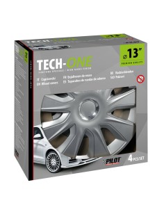 Set 4 copricerchi universali Stratos RC Silver in ABS 13  2