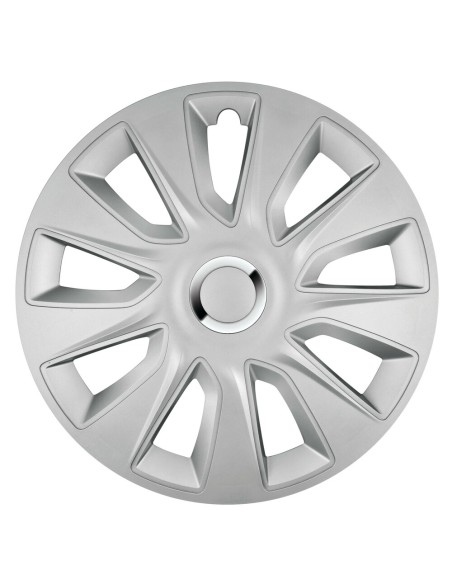 Set 4 copricerchi universali Stratos RC Silver in ABS 14  Set 4 copricerchi universali Stratos RC Silver in ABS 14