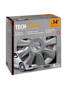 Set 4 copricerchi universali Stratos RC Silver in ABS 14  2