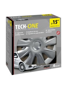 Set 4 copricerchi universali Stratos RC Silver in ABS 15  2