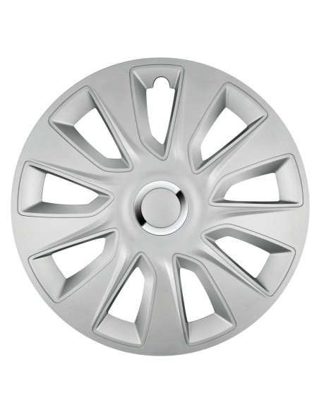 Set 4 copricerchi universali Stratos RC Silver in ABS 16  Set 4 copricerchi universali Stratos RC Silver in ABS 16