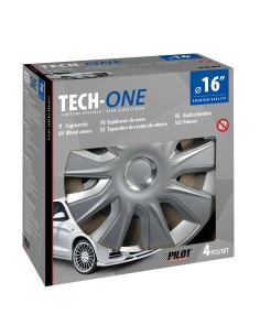 Set 4 copricerchi universali Stratos RC Silver in ABS 16  2