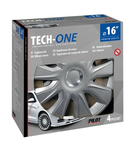 Set 4 copricerchi universali Stratos RC Silver in ABS 16 