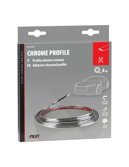 Profilo adesivo cromato auto 4 metri larghezza 3 5mm