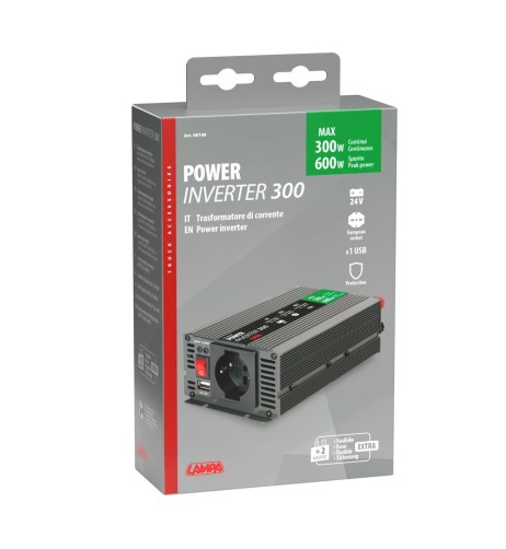 Inverter trasformatore di corrente 24V 230V 300W USB camion barca