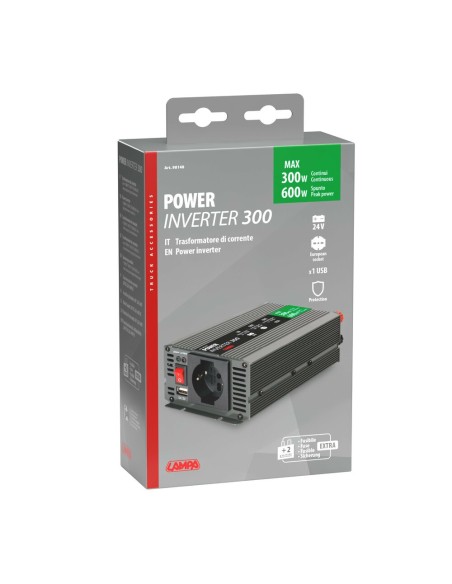 Inverter trasformatore di corrente 24V 230V 300W USB camion barca