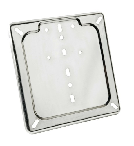 Porta targa in acciaio inox Cromo 185x185mm