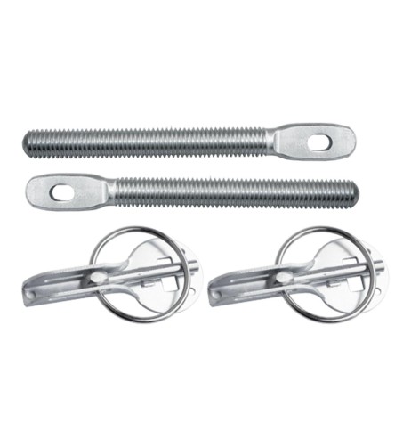 Kit 2 ganci cofano rapidi cofano universali colore inox