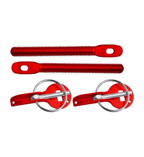 Kit 2 ganci cofano rapidi cofano universali colore rosso