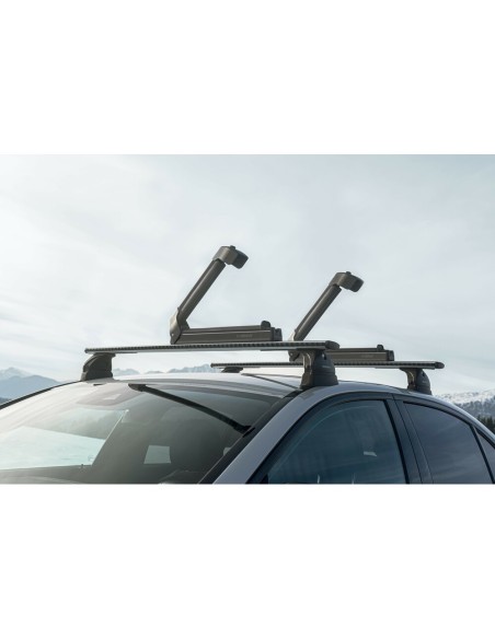Portasci e Snowboard NK 40 in alluminio nero per barre 4 sci o 2 snow