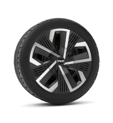 Set 4 copricerchi universali Blade Runner Nero Argento in ABS 14 