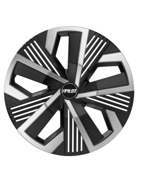 Set 4 copricerchi universali Blade Runner Nero Argento in ABS 15 