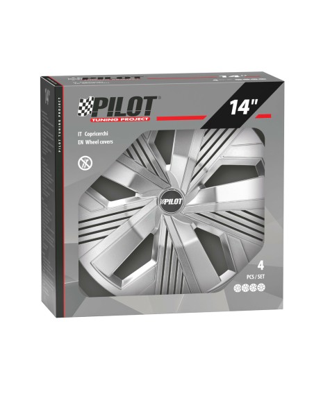 Set 4 copricerchi universali Blade Runner Argento in ABS 14