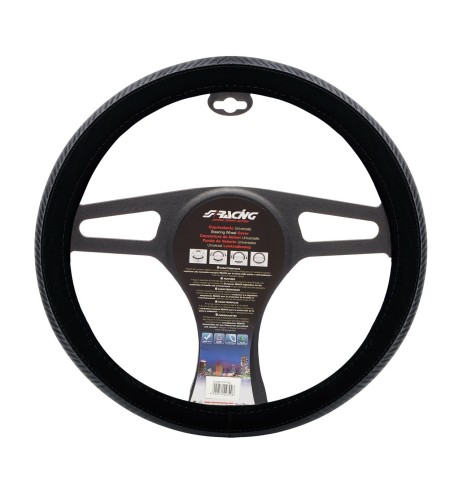 Coprivolante auto diametro 37 39cm velluto nero e carbon look Simoni Racing