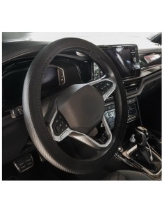 Coprivolante auto diametro 37 39cm velluto nero e carbon look Simoni Racing 2