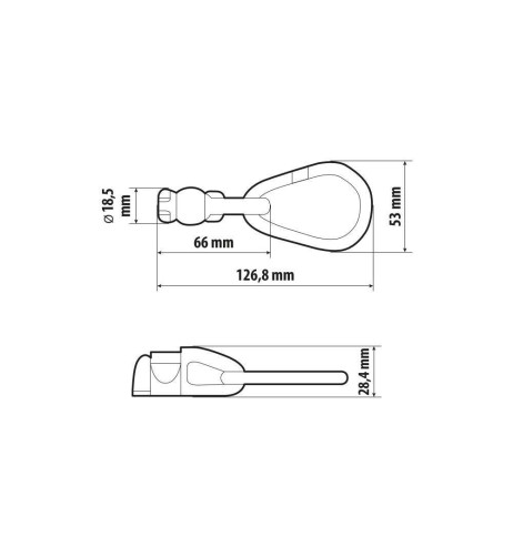 Anello di fissaggio con doppio perno per rotaie fermacarico a scorrimento T