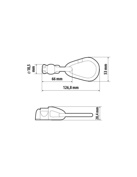 Anello di fissaggio con doppio perno per rotaie fermacarico a scorrimento T