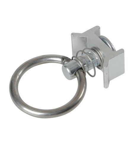 Anello di fissaggio con doppio perno per rotaie fermacarico a scorrimento T