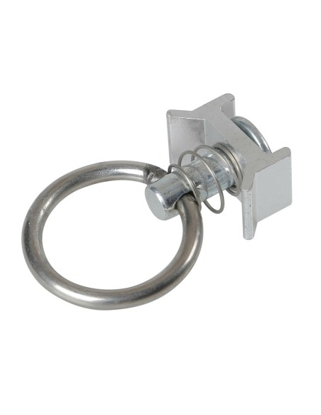 Anello di fissaggio con doppio perno per rotaie fermacarico a scorrimento T