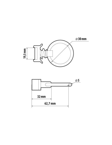 Anello di fissaggio con doppio perno per rotaie fermacarico a scorrimento T
