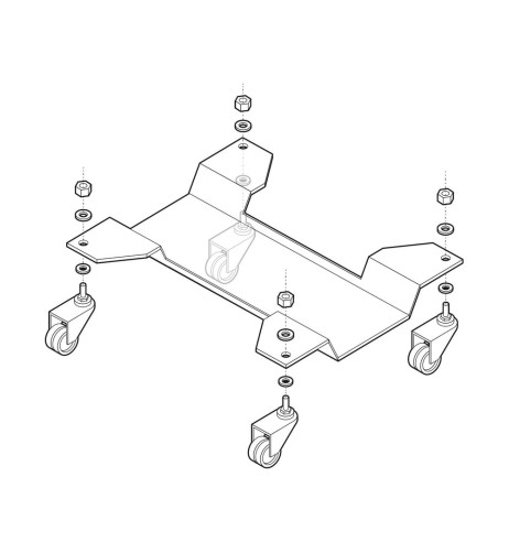 Carrello sposta moto per cavalletto centrale con freno a leva