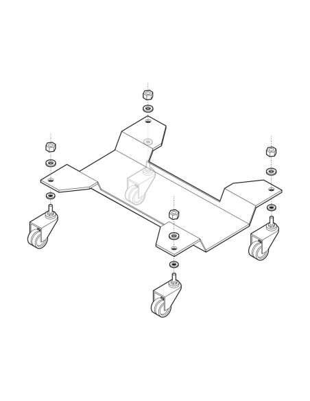Carrello sposta moto per cavalletto centrale con freno a leva