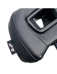 Poggiatesta universale in pelle per sedile auto carbon look Simoni Racing 2
