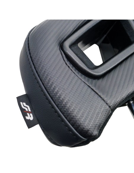 Poggiatesta universale in pelle per sedile auto carbon look Simoni Racing