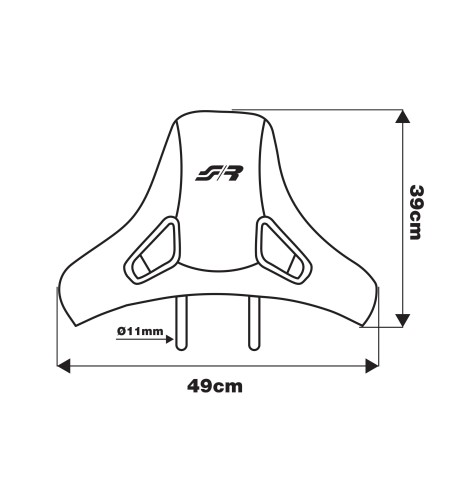 Poggiatesta universale in pelle per sedile auto carbon look Simoni Racing
